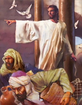 jesus and pigeon religious Christian Oil Paintings